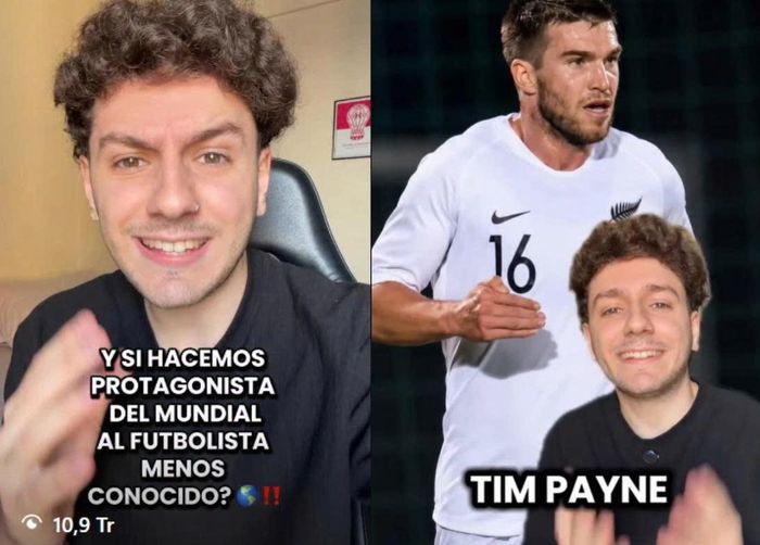 Nhà sáng tạo nội dung Valen Scarsini khơi mào chiến dịch biến Tim Payne thành nhân vật chính của kỳ World Cup 2026 trong video thu hút hơn 10,9 triệu lượt xem trên Instagram. Ảnh: @elscarso/Instagram.