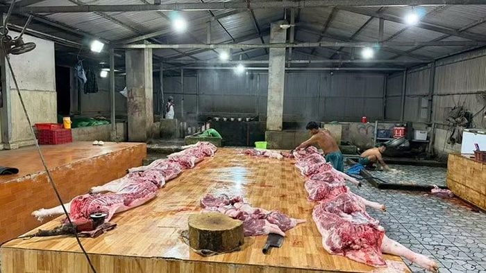 Cơ sở giết mổ động vật tại địa điểm không được đơn vị có thẩm quyền cho phép bị Công an phát hiện, bắt quả tang.