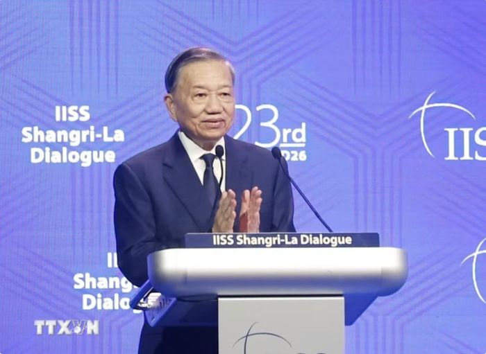 Tổng Bí thư, Chủ tịch nước Tô Lâm phát biểu dẫn đề tại Đối thoại Shangri-La lần thứ 23 và trả lời một số câu hỏi của đại biểu tham dự. Ảnh: TTXVN