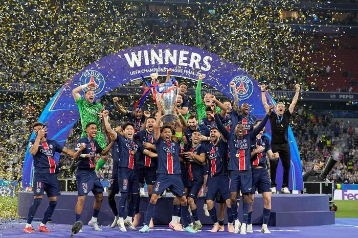 PSG đang hướng tới mục tiêu trở thành đội bóng thứ hai trong lịch sử bảo vệ thành công chức vô địch Champions League. Ảnh: AP