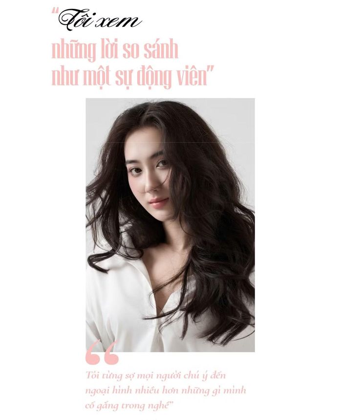- Sở hữu gương mặt được nhận xét có nét giống Phạm Băng Băng hay Lưu Diệc Phi, chị đón nhận những lời so sánh này thế nào? Và chị từng nghĩ đến việc thử sức ở một cuộc thi nhan sắc chưa?