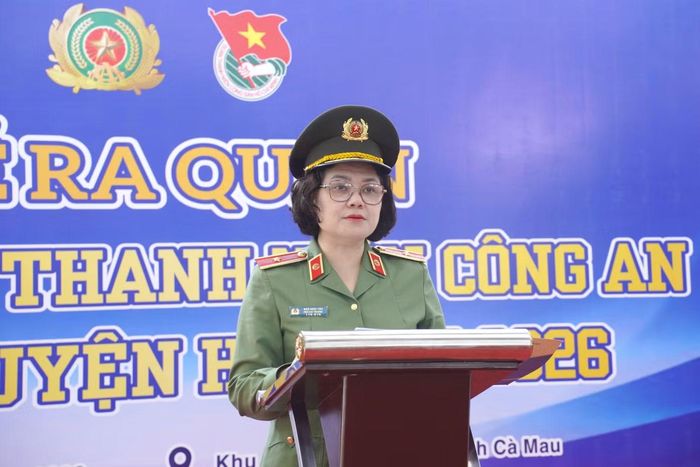 Thiếu tướng Ngô Hoài Thu phát biểu chỉ đạo tại buổi lễ.