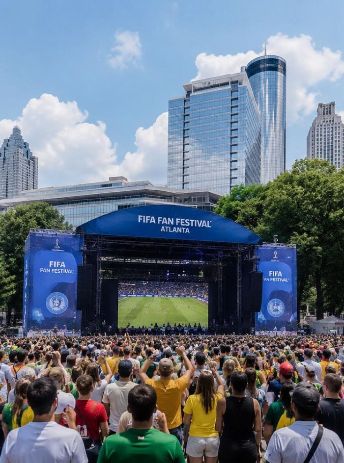 FIFA Fan Festival ở Atlanta, nơi người hâm mộ cùng theo dõi các trận đấu và tham gia nhiều hoạt động văn hóa cộng đồng.