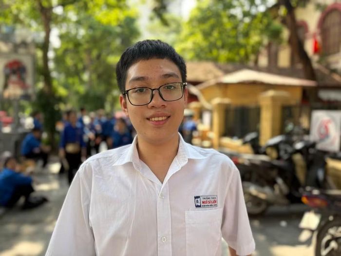 Nguyễn Việt Bách, học sinh lớp 9A4, Trường Trung học cơ sở Ngô Sỹ Liên cho hay đề thi Tiếng Anh khá dễ đối với bản thân. (Ảnh: Phạm Mai/Vietnam+)