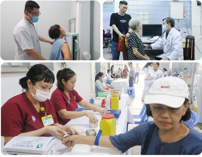 Khám sức khỏe miễn phí cho người dân tại Trạm Y tế phường Chợ Lớn.