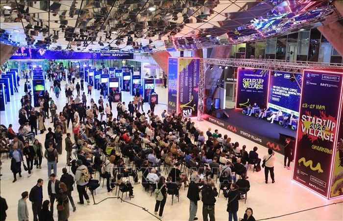 Quang cảnh khai mạc Ngày hội khởi nghiệp sáng tạo Startup Village 2026 tại Moskva, LB Nga. Ảnh: Văn Hiếu/PV TTXVN tại Nga