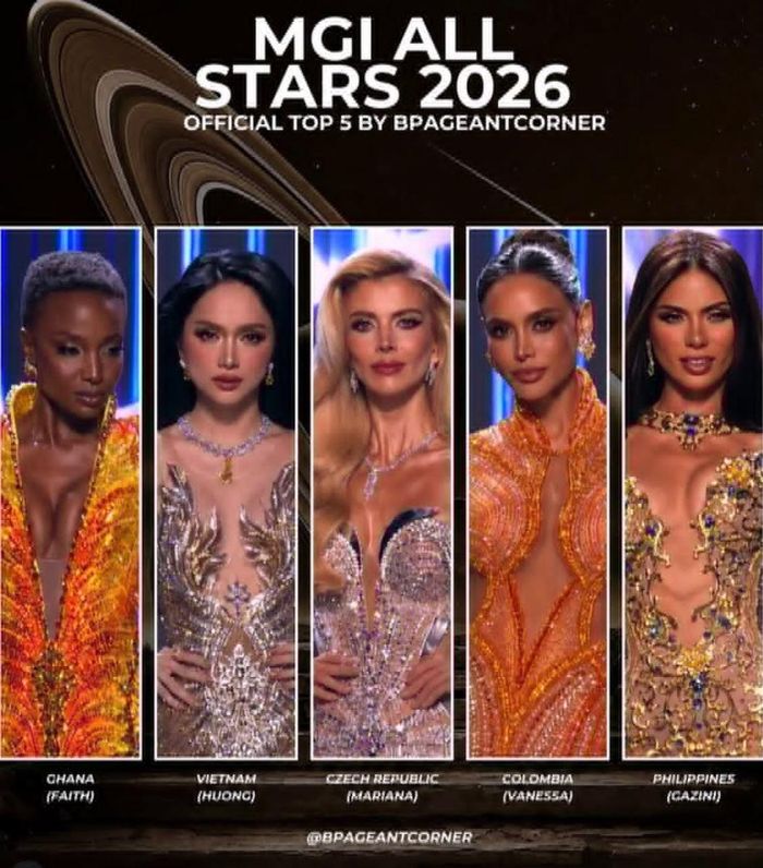 Top 5 thí sinh xuất sắc nhất của MGI All Stars 2026. Ảnh: Instagram