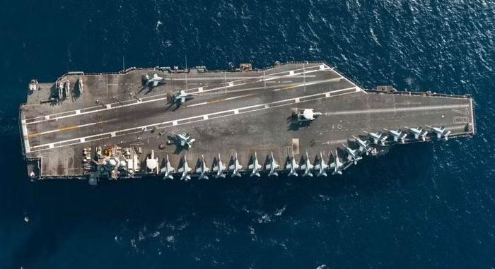 Tàu sân bay siêu hạng lớp Gerald Ford của Hải quân Mỹ - Các tàu này không thể tích hợp máy bay chiến đấu thế hệ thứ năm do sự chậm trễ trong quá trình phát triển. Ảnh: MW.