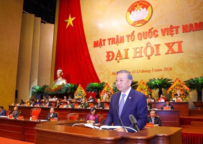 Tổng Bí thư, Chủ tịch nước Tô Lâm phát biểu chỉ đạo Đại hội đại biểu toàn quốc Mặt trận Tổ quốc Việt Nam lần thứ XI - tháng 5/2026. Ảnh: PV