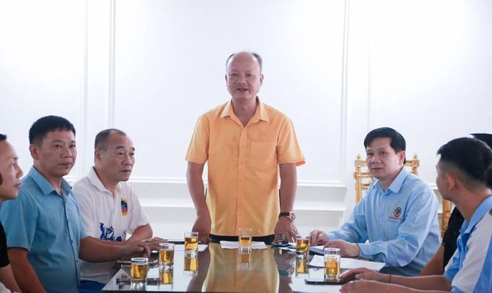Chủ tịch Liên đoàn Vovinam Thanh Hóa Nguyễn Hồng Phong phát biểu tại hội nghị.