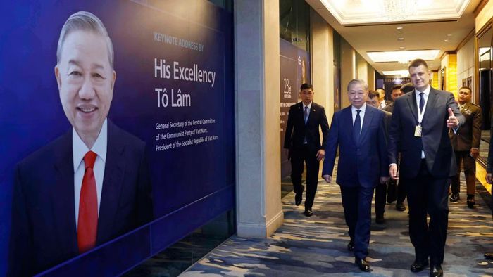 Tổng Bí thư, Chủ tịch nước Tô Lâm đến dự Đối thoại Shangri-La lần thứ 23. Ảnh: TTXVN