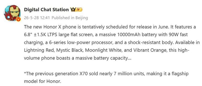 HONOR X80 có thể ra mắt vào tháng tới với cấu hình phần cứng mạnh mẽ
