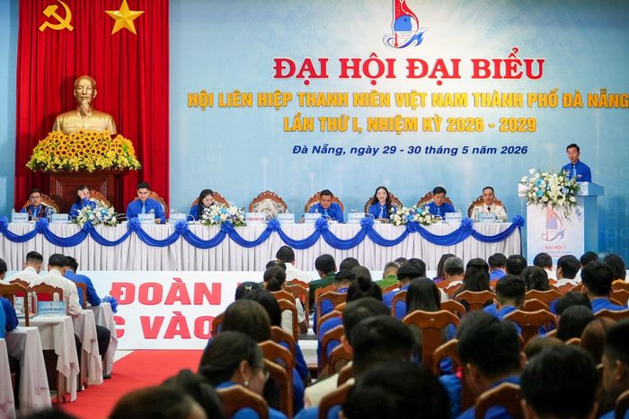 Quang cảnh Đại hội đại biểu Hội Liên hiệp Thanh niên Việt Nam thành phố Đà Nẵng lần thứ I, nhiệm kỳ 2026 - 2029. Ảnh: HỒ QUÂN