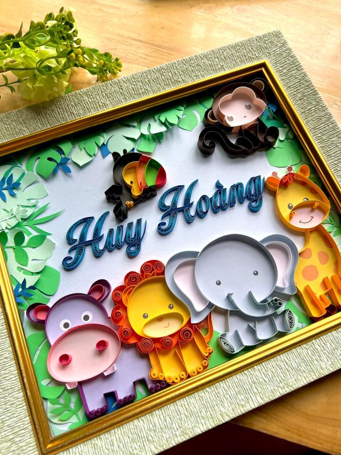 Tranh chữ làm từ giấy xoắn