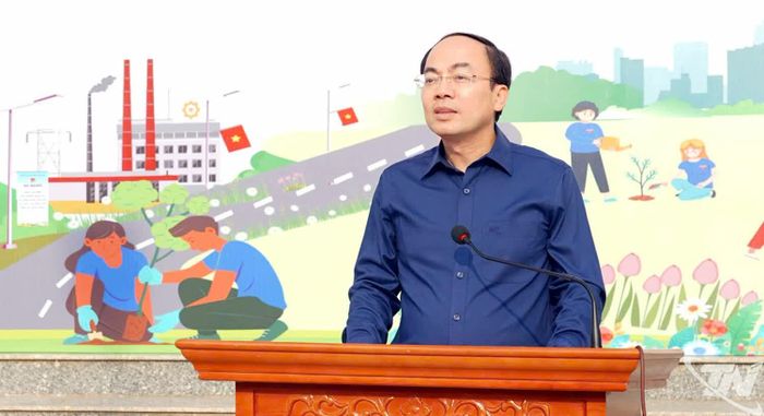 Đồng chí Nguyễn Đăng Bình phát biểu tại Lễ phát động.