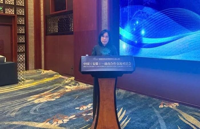 Bà Đặng Thị Ngọc Mai, Tỉnh ủy viên, Phó Chủ tịch HĐND tỉnh, Trưởng đoàn công tác tỉnh Tây Ninh phát biểu tại hội nghị
