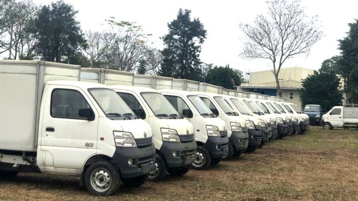 Lô xe tải Changa tồn kho được tập kết tại Nhà máy Ô tô VEAM (Thanh Hóa)