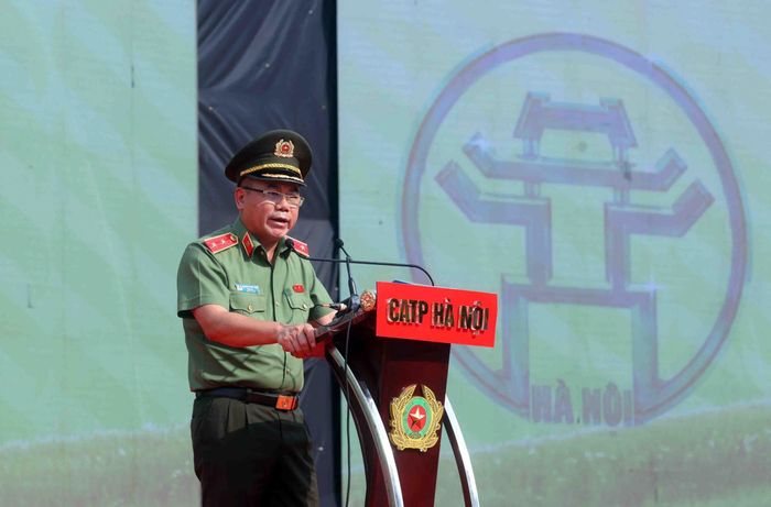 Giám đốc Công an TP Hà Nội, Trung tướng Nguyễn Thanh Tùng phát biểu