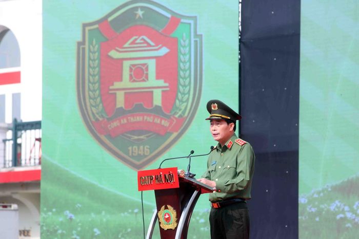 Thứ trưởng Bộ Công an, Thượng tướng Lê Quốc Hùng phát biểu