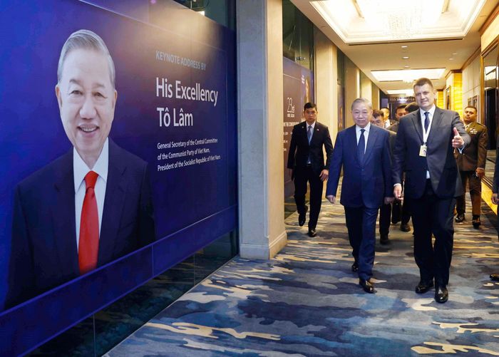 Tổng Bí thư, Chủ tịch nước Tô Lâm đến dự Đối thoại Shangri-La lần thứ 23. Ảnh: Thống Nhất/TTXVN