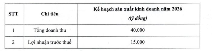 Kế hoạch kinh doanh năm 2026 của Sunshine Group. Ảnh: KSF