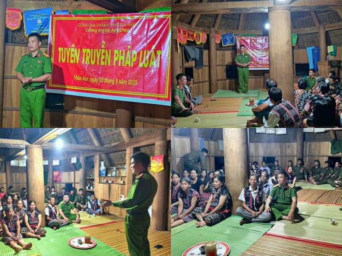  Công an xã AVương, TP Đà Nẵng tuyên truyền pháp luật và tổ chức Trung thu cho trẻ em tại thôn Aur- thôn duy nhất của xã nằm biệt lập trong rừng phòng hộ. 