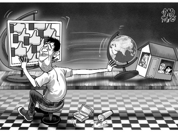 Hình minh họa "bệnh sống ảo". Nguồn: Internet