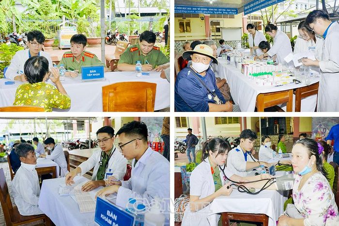  Đông đảo bà con Nhân dân đến khám bệnh miễn phí được tổ chức tại Trường Phổ thông Dân tộc nội trú THCS Danh Thị Tươi (xã Đá Bạc).