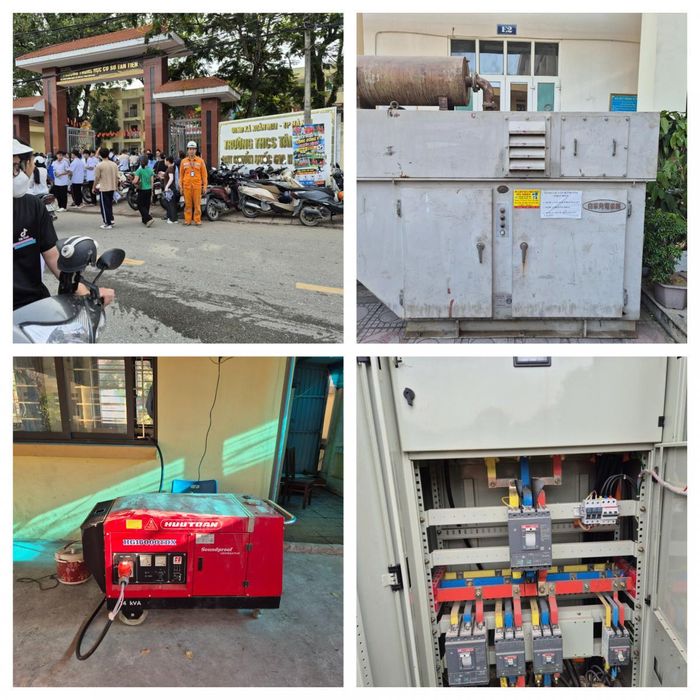 Điện lực Thạch Thất cắt cử nhân sự ứng trực sự cố, ngoài bố trí nhân sự chu đáo còn chuẩn bị các máy móc, phương tiện một cách cẩn trọng tại các điểm thi mùa thi PTTH 2026.