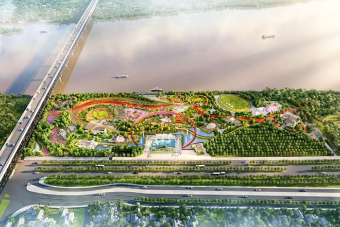 Theo quy hoạch, công viên sẽ được tổ chức thành nhiều không gian chức năng như công viên cảnh quan ven sông, công viên rừng tre - trúc, công viên hoa bốn mùa, quảng trường trung tâm, quảng trường nhạc nước cùng khu cắm trại và sinh hoạt cộng đồng. (Ảnh: Phối cảnh Công viên công cộng phường Phú Thượng)