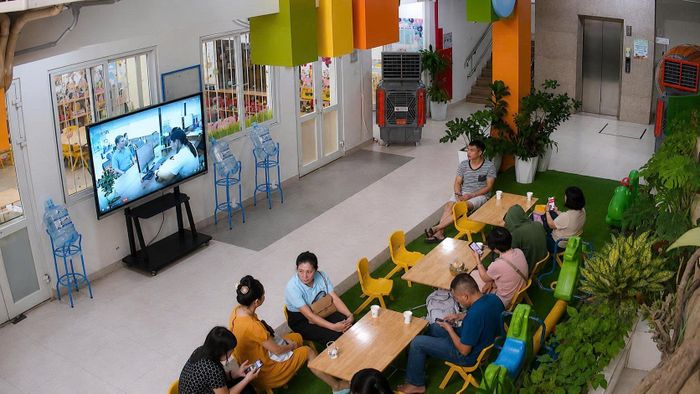Phường Cửa Nam tổ chức 2 điểm hỗ trợ thi ở Trường Mầm non Sao Sáng và Mầm non B. Ảnh: UBND phường Cửa Nam