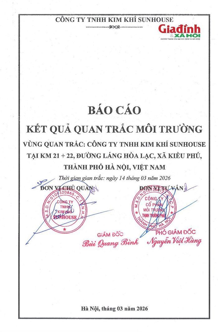 Theo đại diện Sunhouse, nhà máy của công ty đã được phê duyệt đánh giá tác động môi trường (ĐTM) vào năm 2016 và thực hiện quan trắc môi trường định kỳ, với tần suất 3 tháng/lần. Ảnh: Bảo Loan