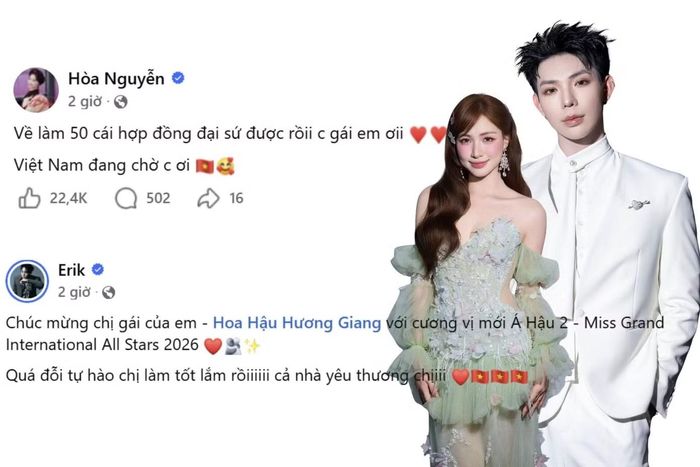 Chị em nhà Hoa Dâm Bụt gửi lời chúc mừng đến Hương Giang.