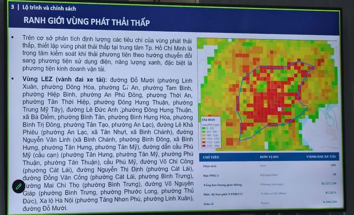Ranh giới vùng phát thải thấp. Ảnh: TN
