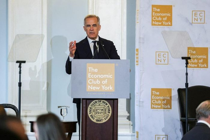  Ông Carney phát biểu tại Câu lạc bộ Kinh tế New York ngày 28/5. Ảnh: New York Times. 