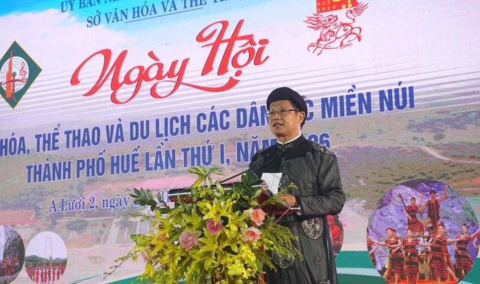 Ông Phan Thanh Hải, Giám đốc Sở VHTT TP. Huế phát biểu khai mạc Ngày hội. Ảnh: L.H