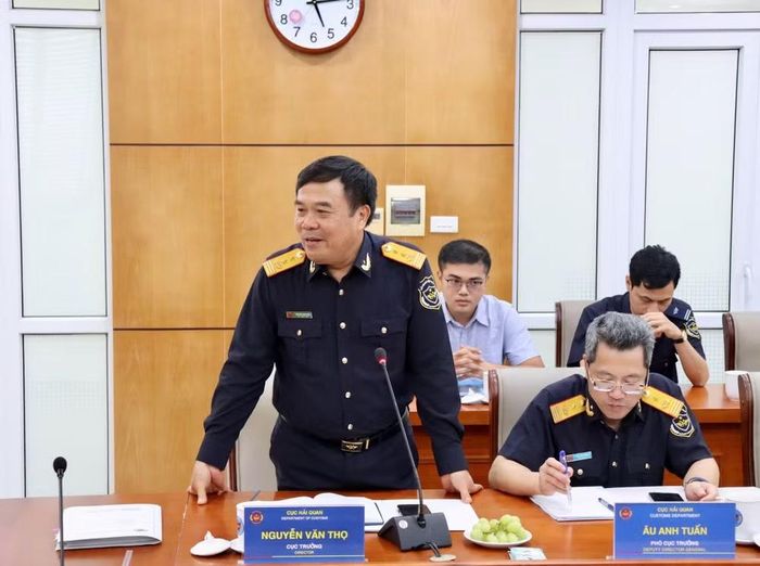 Cục trưởng Hải quan Nguyễn Văn Thọ phát biểu chỉ đạo triển khai Đề án thí điểm thông quan tập trung tại Chi cục Hải quan khu vực III, ngày 7/4/2026.