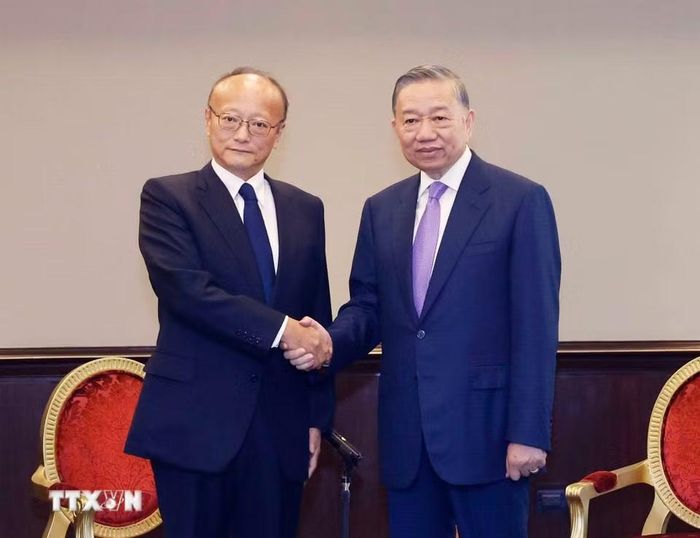 Tổng Bí thư, Chủ tịch nước Tô Lâm tiếp ông Masato Kanda, Chủ tịch Ngân hàng Phát triển châu Á (ADB). (Ảnh: Thống Nhất/TTXVN)