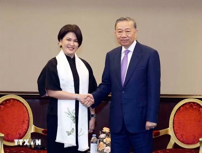 Tổng Bí thư, Chủ tịch nước Tô Lâm tiếp bà Chin Yin Ong, Đồng Chủ tịch, Tổng Giám đốc Năng lực Tổ chức Tập đoàn Grab. (Ảnh: Thống Nhất/TTXVN)