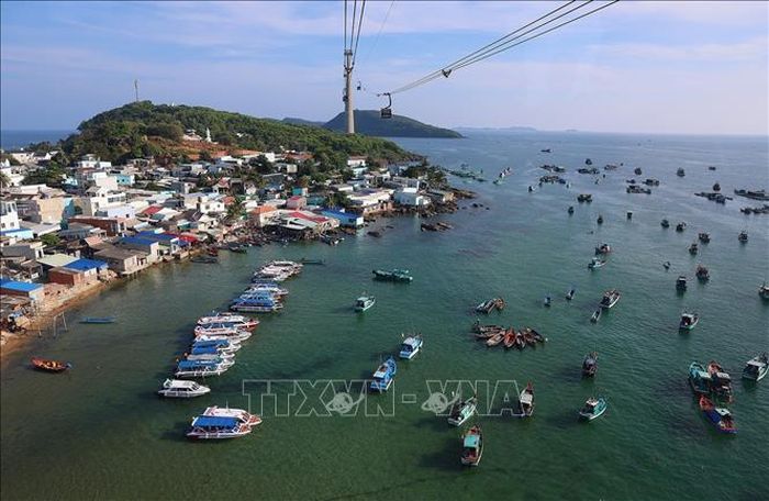 Làng chài Hòn Thơm, Phú Quốc. Ảnh: Dương Giang/TTXVN.
