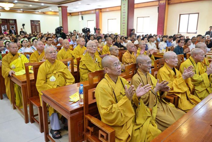 Ban thường trực Hội đồng Trị sự Trung ương Giáo hội Phật giáo Việt Nam tham dự Đại lễ kính mừng Phật đản Phật lịch 2570, dương lịch 2026. Ảnh: Minh Đức/TTXVN