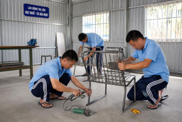 Các học viên khi cai nghiện còn được tổ chức học nghề để sau này ổn định cuộc sống.