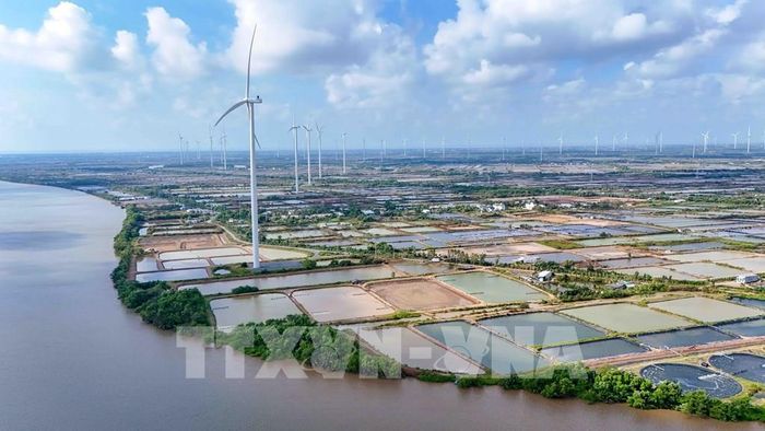 Vùng nuôi tôm siêu thâm canh rộng 280 ha của Công ty cổ phần Thủy sản sạch Việt Nam nằm ven sông Mỹ Thanh, thuộc địa bàn xã Trần Đề, thành phố Cần Thơ. Ảnh: Thanh Liêm - TTXVN