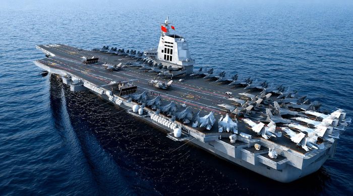 Siêu tàu sân bay đầu tiên của Trung Quốc mang tên Phúc Kiến, đi vào hoạt động từ tháng 11/2025. Ảnh: Global Times.