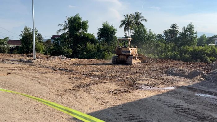 Mặt bằng một đoạn dự án cải tạo, nâng cấp quốc lộ 14B qua địa bàn xã Hòa Vang. Ảnh: XUÂN SƠN