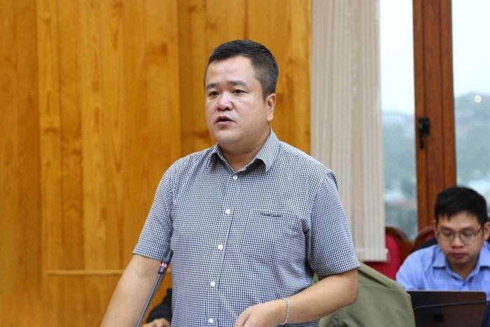 Đại diện Sở Nông nghiệp và Môi trường báo cáo, giải trình về tiến độ giải ngân vốn