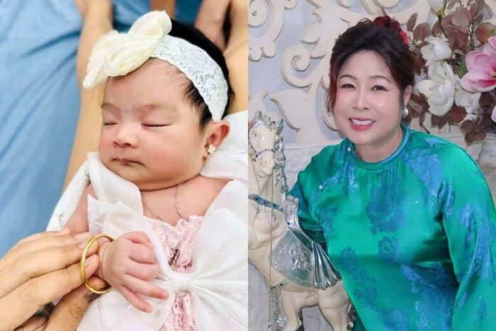 NSND Hồng Vân tặng vàng cho bé Lita.