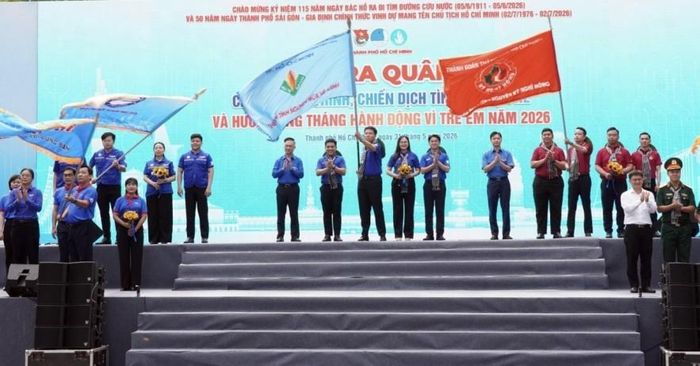 Lễ ra quân hưởng ứng Tháng hành động vì trẻ em năm 2026. Ảnh: LT