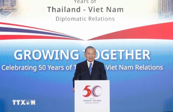 Tổng Bí thư, Chủ tịch nước Tô Lâm phát biểu tại Diễn đàn Doanh nghiệp Thái Lan - Việt Nam. Ảnh: VNA