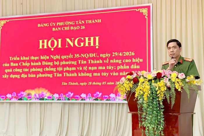 Thượng tá Lê Anh Đại - Trưởng Công an phường, Phó Trưởng Ban Thường trực Ban Chỉ đạo 26 phường Tân Thành
